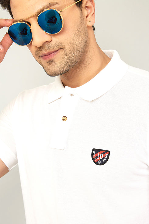 Men Navy Blue Polo T-Shirt